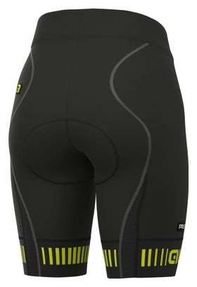 Cuissard Femme Sans Bretelle Alé Strada Noir/Jaune Fluo