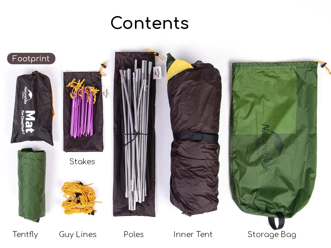 Naturehike Cloud Peak 2-persoons backpacktent - Green