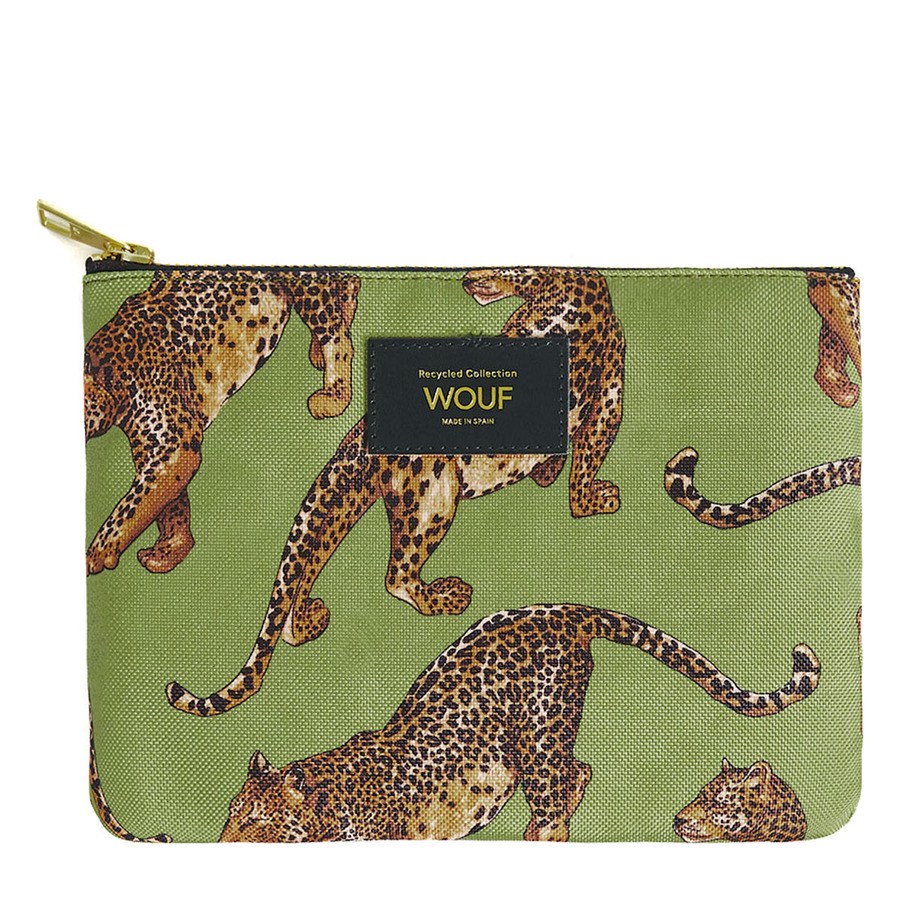 Wouf Olive Leopard Pouch