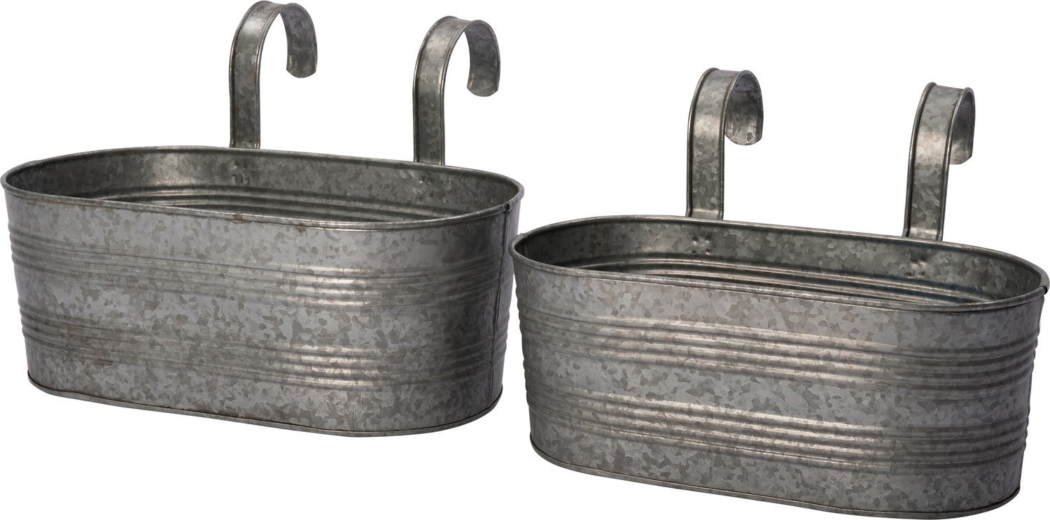 Intratuin balkonbak Vivi zink 35 x 18 x 14 cm