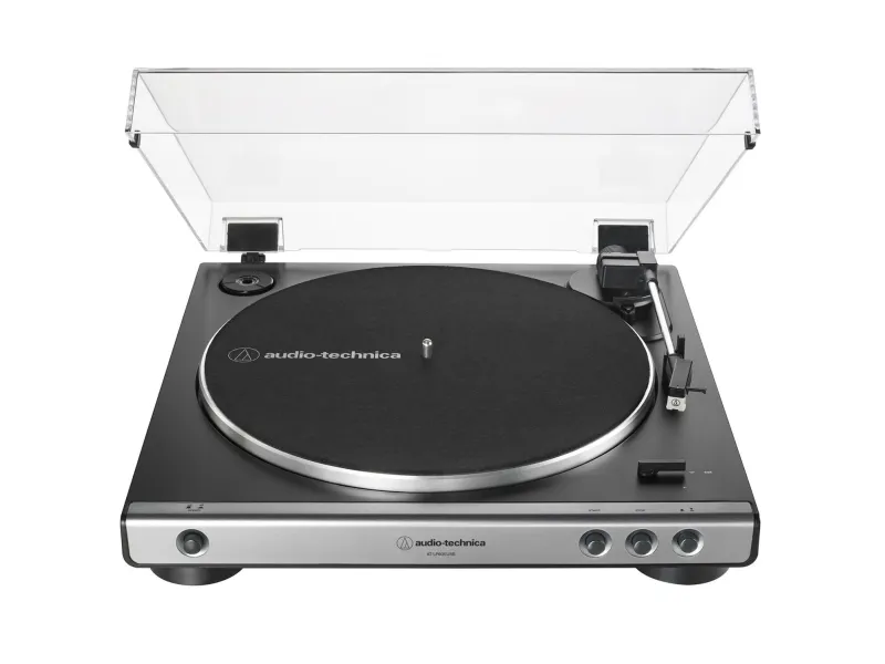Audio-Technica AT-LP60XUSB, Bæltedrevet pladespiller, Fuld automatisk, Grå, Metallic, Aluminium, 33 1/3,45 rpm, DC servomotor