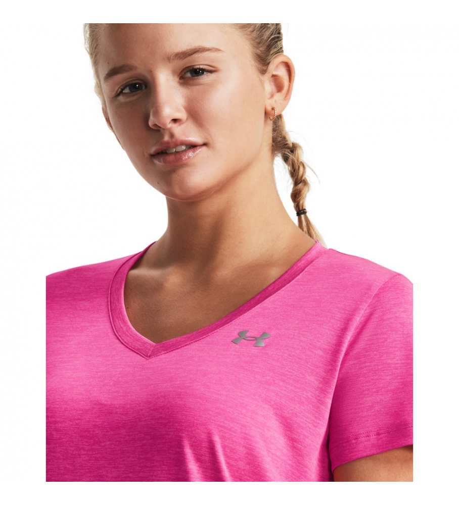 Camiseta Under Armour UA Tech com decote em V rosa