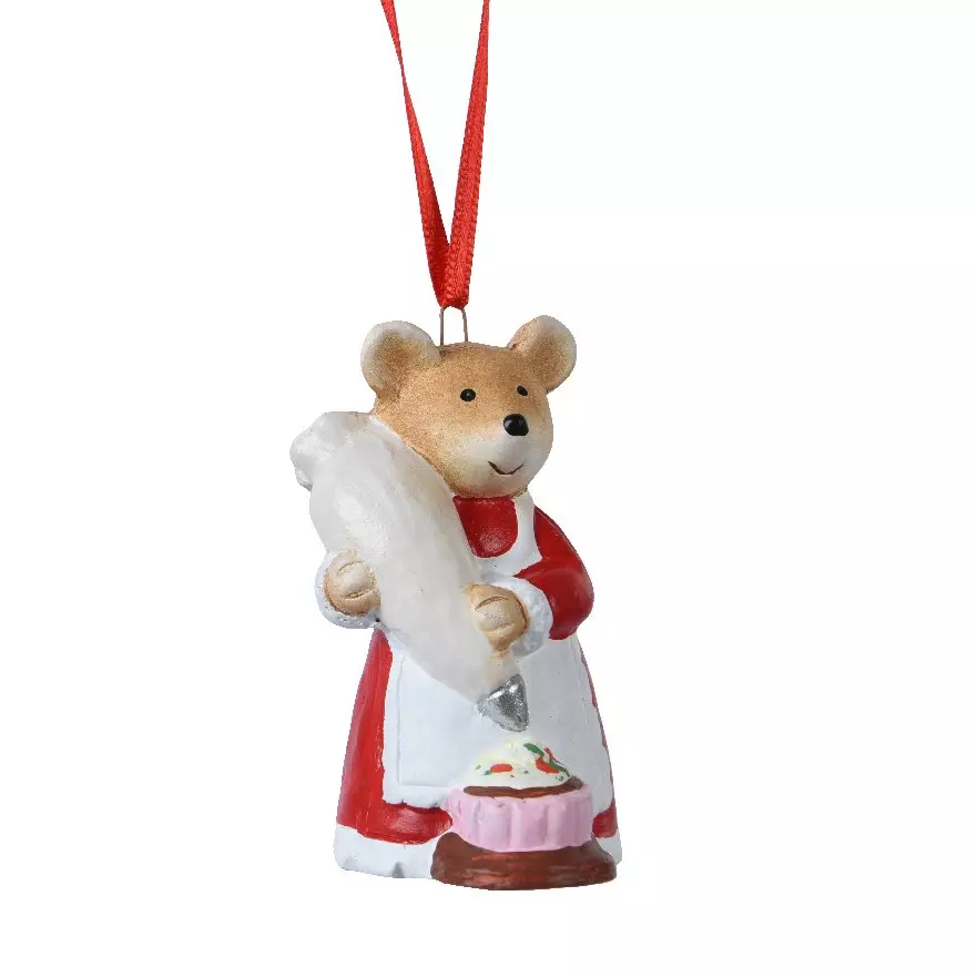 Souris de Noël à suspendre (H8 cm) Malissa Rouge et blanc