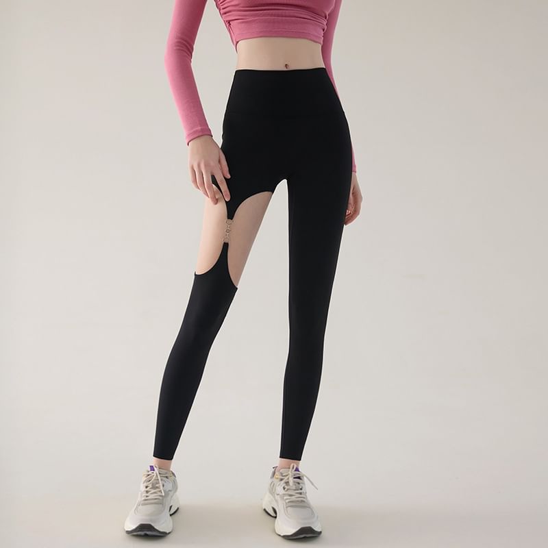 Sishan - Sportlegging met hoge taille en uitsparingen