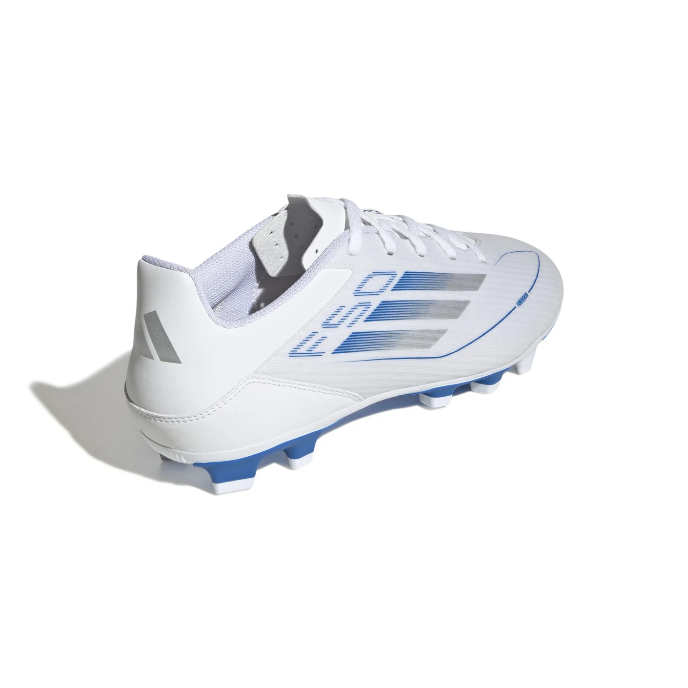 Adidas F50 Club Gras / Kunstgras Voetbalschoenen (MG) Wit Blauw Zilver