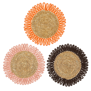 Fernandez placemat roze bruin oranje - d38cm