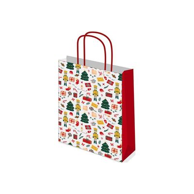 Logistipack - 50 sacs cadeau Kraft - poignées torsadées 18 cm x 8 cm x 22 cm - noella