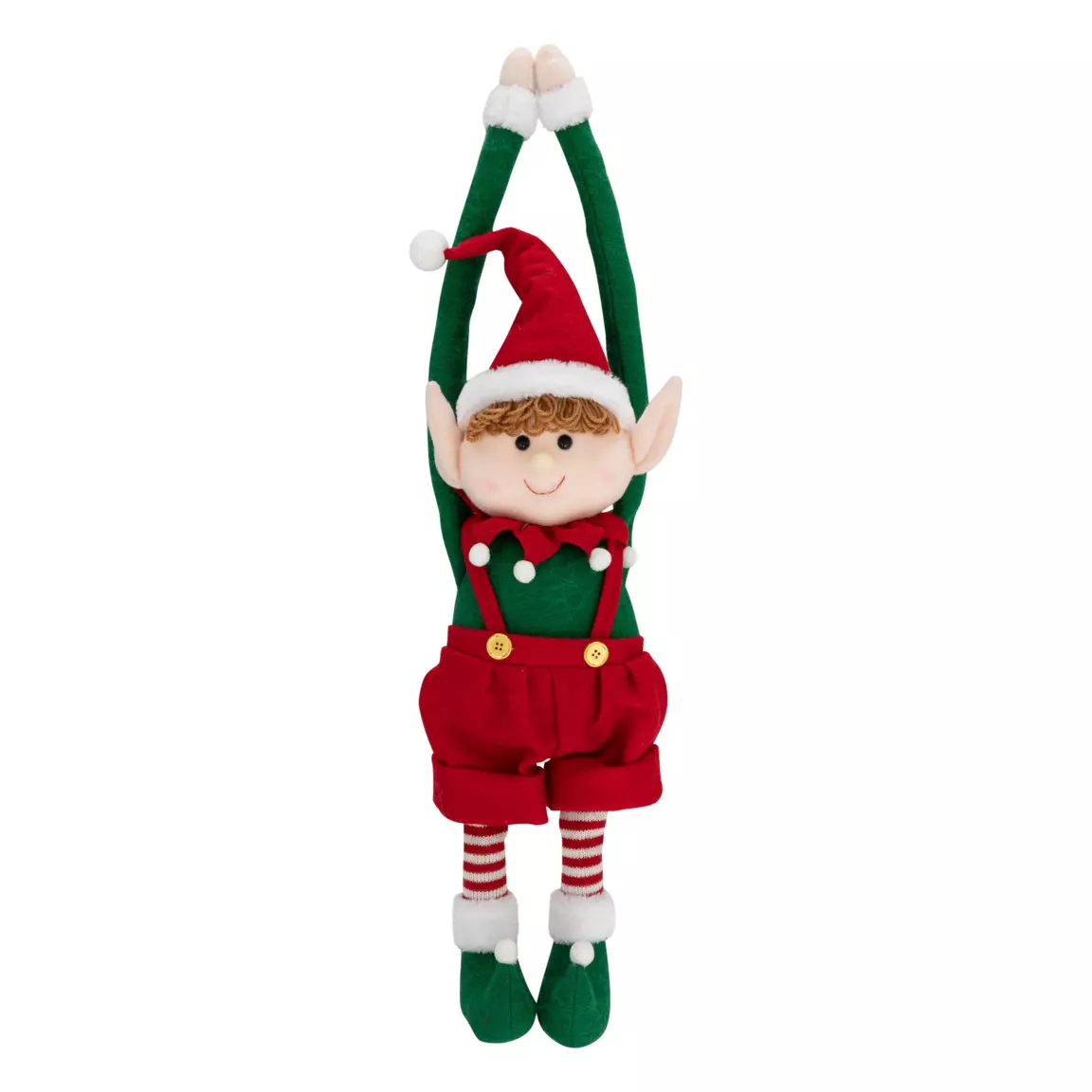 Lutin de Noël à accrocher (H74 cm) Zilou Rouge et vert