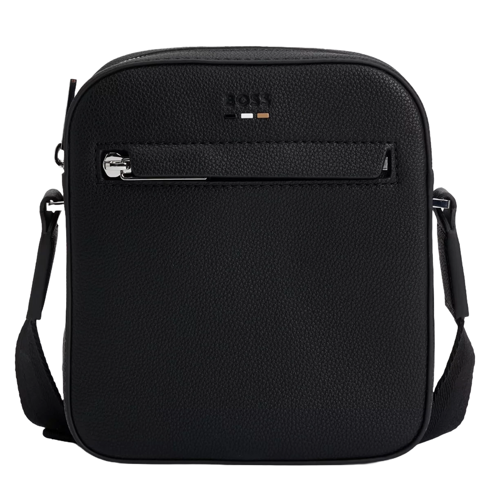 Sac reporter effet cuir grainé | Noir