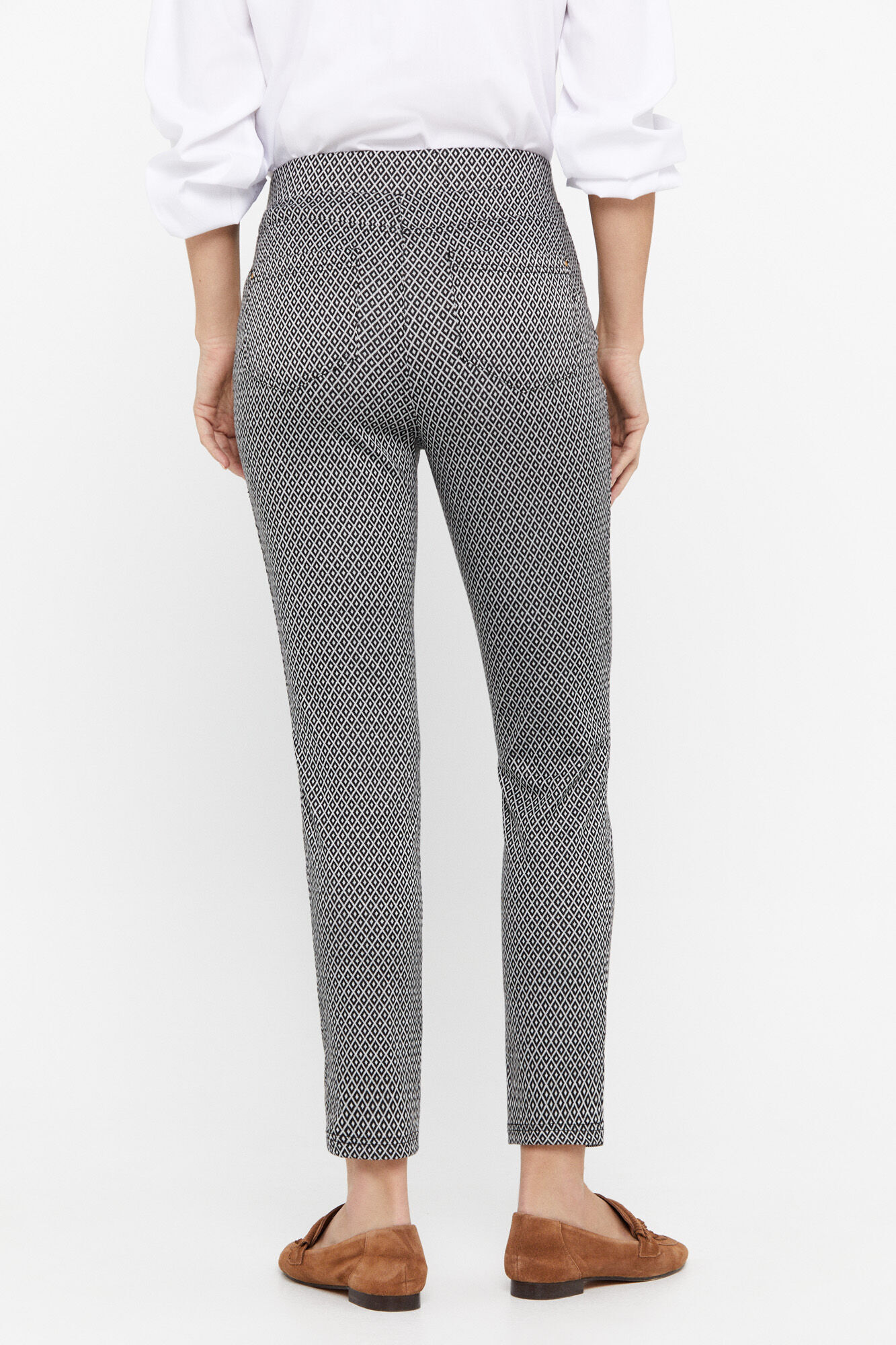 Calça legging estampada multicolorida