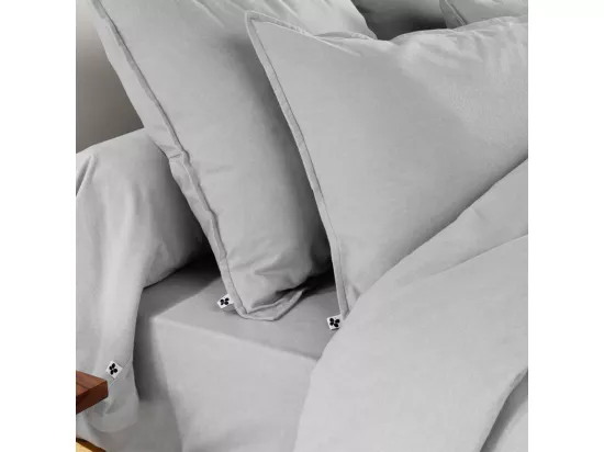 HEDDA - Taie de Traversin 85x185cm Flanelle de Coton Coloris Brume
