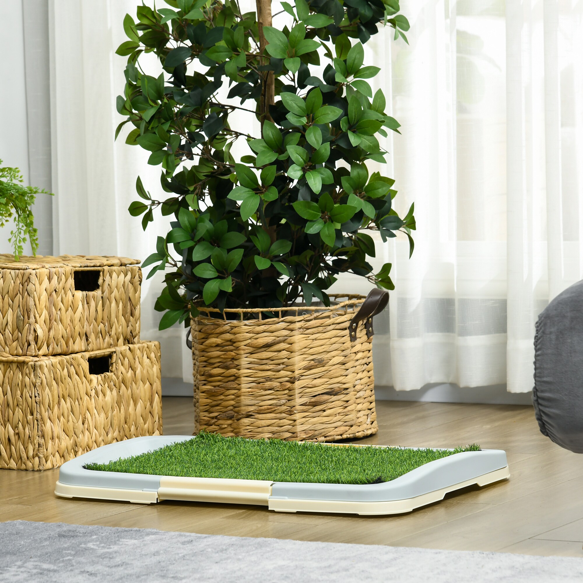 PawHut Welpentoilette mit Anti-Rutsch-Fußmatten grün 63L x 48,5B x 6H cm