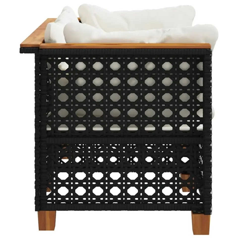 vidaXL - Tuinbank - Zwart - Poly rattan