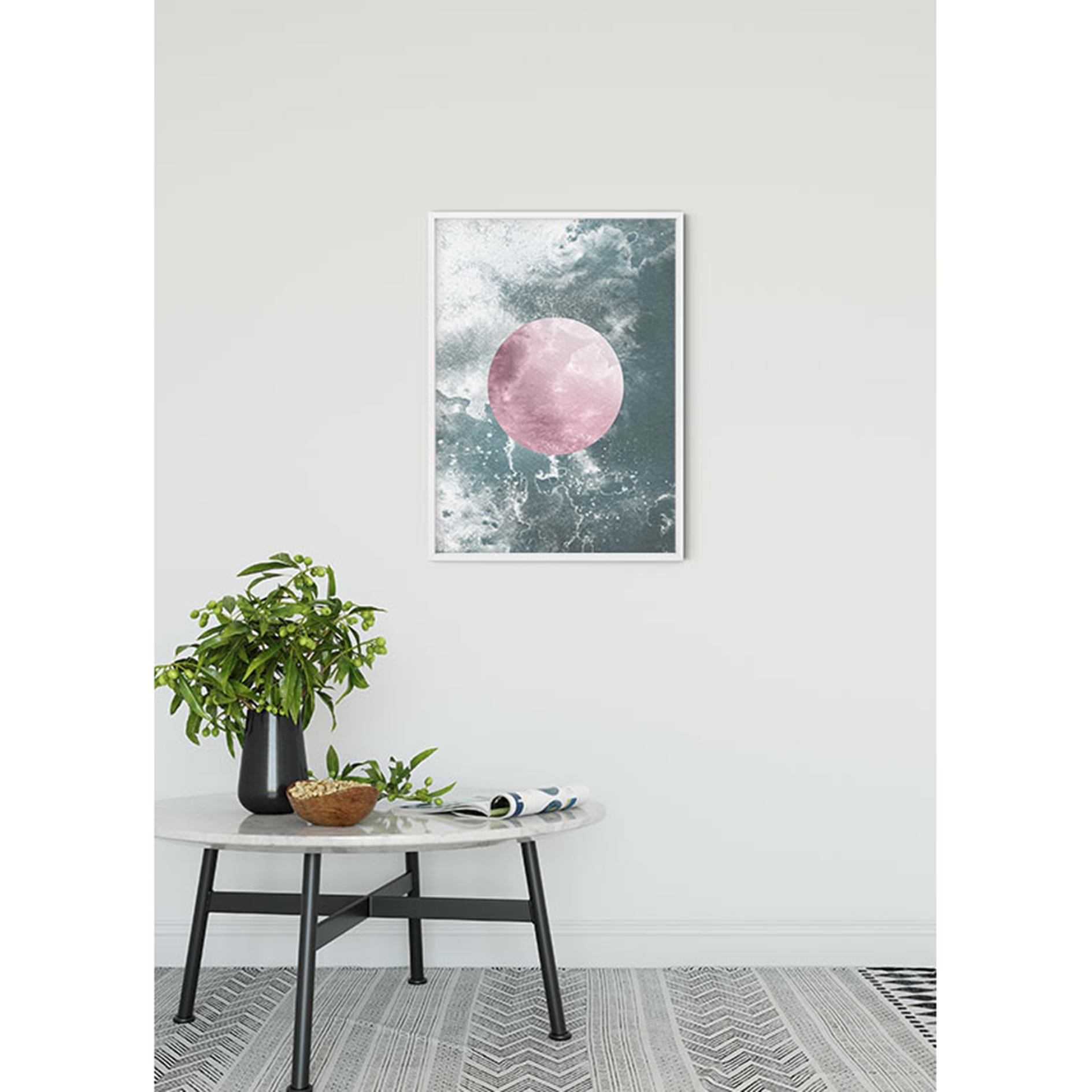 Wandbild SOLUM AQUA - rosa-blau-weiß - 50x70 cm