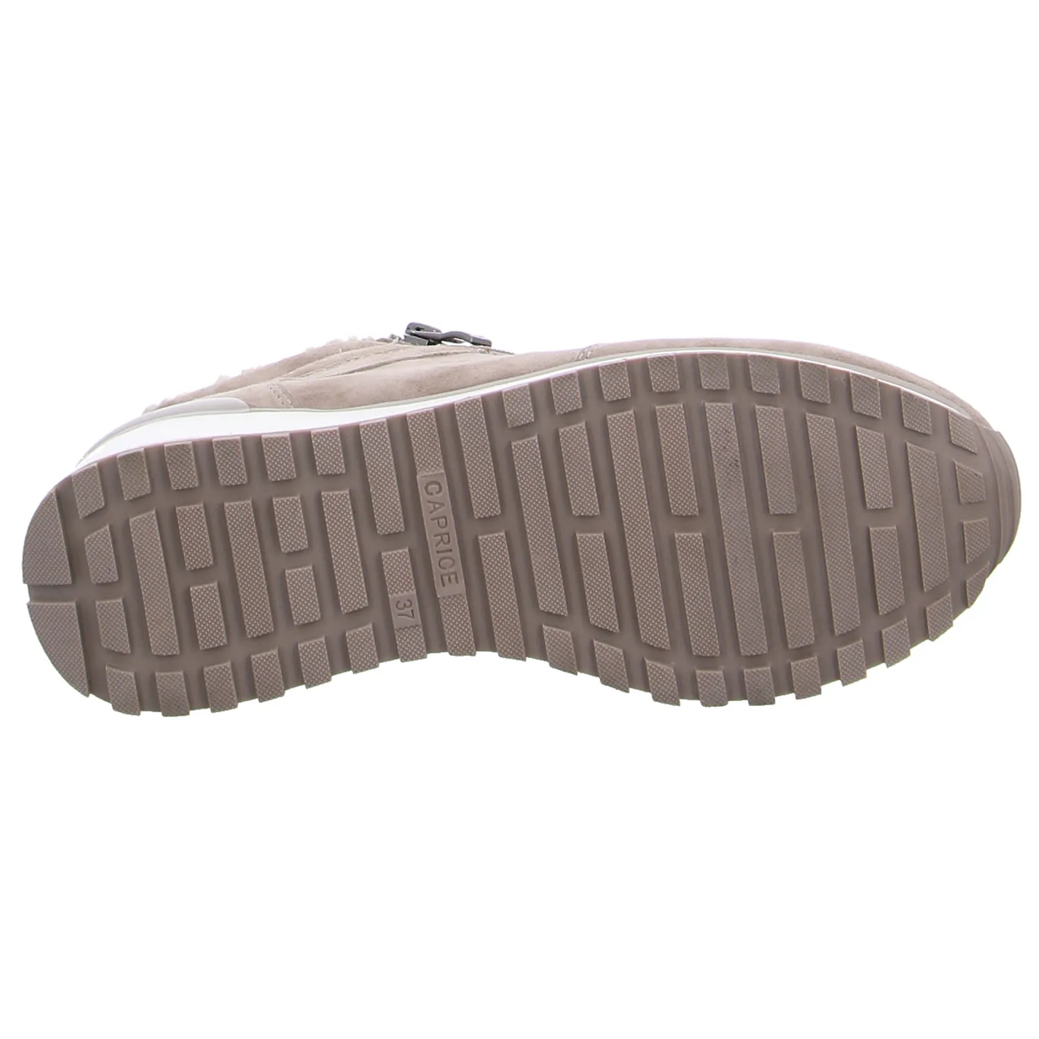 CAPRICE Comfort-Mid Cut Sneaker Taupe Leder  mit TEX