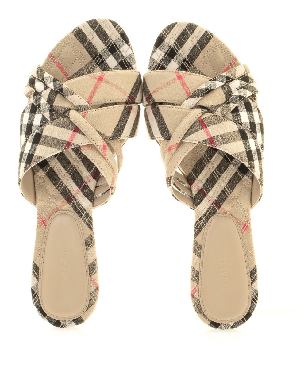 Burberry Check Woven Slides
