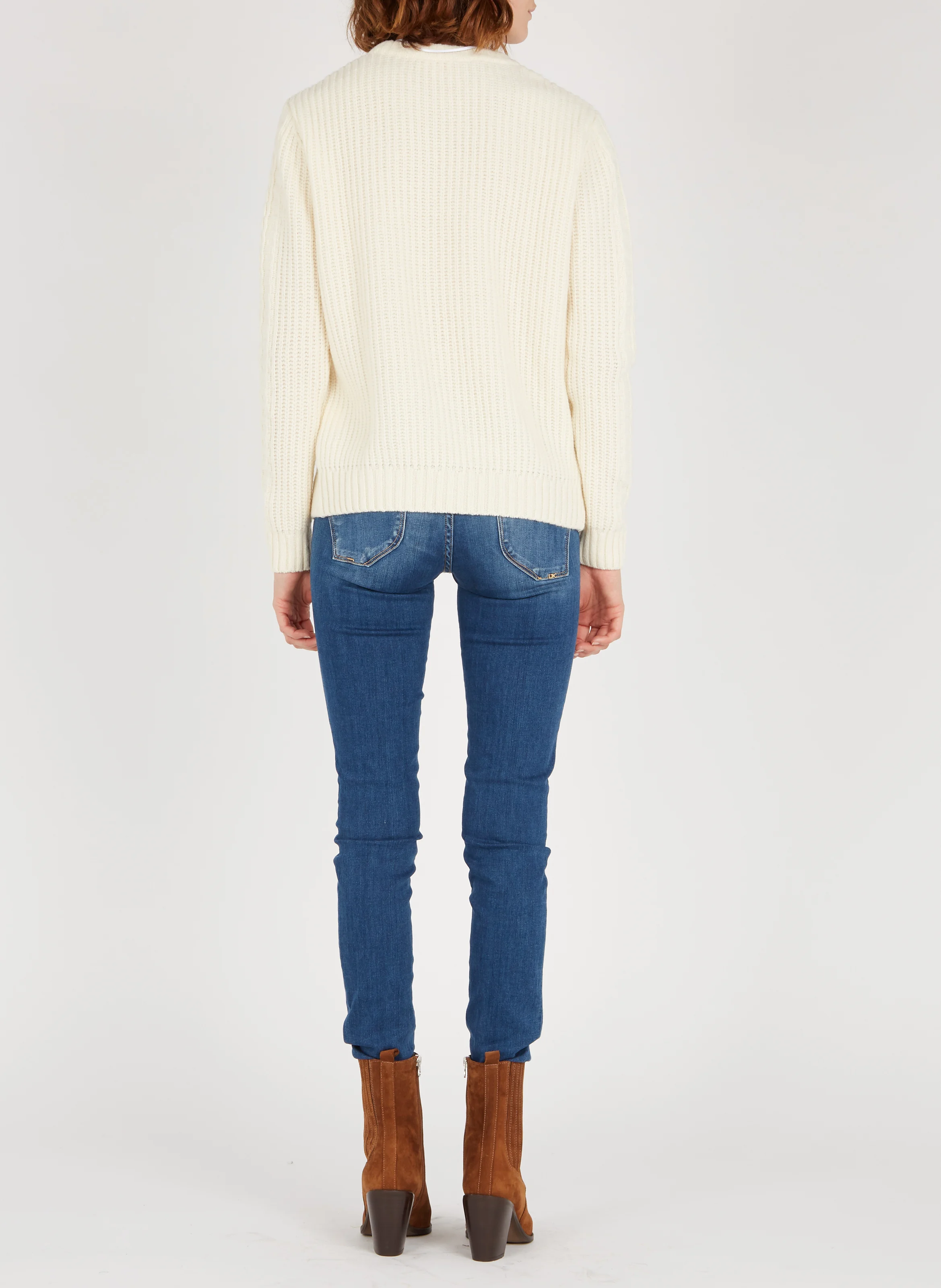 BASAMA - Bottines western talons hauts bout pointu en cuir | Marron