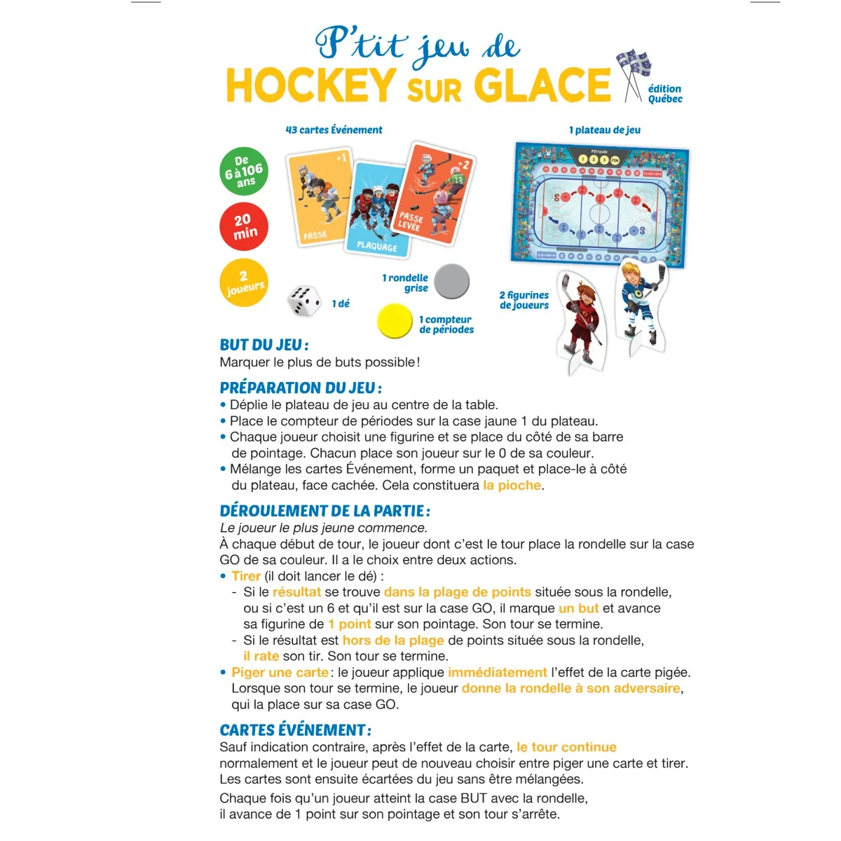 Auzou P'tit jeu de Hockey sur Glace : Jeu d'action et de stratégie