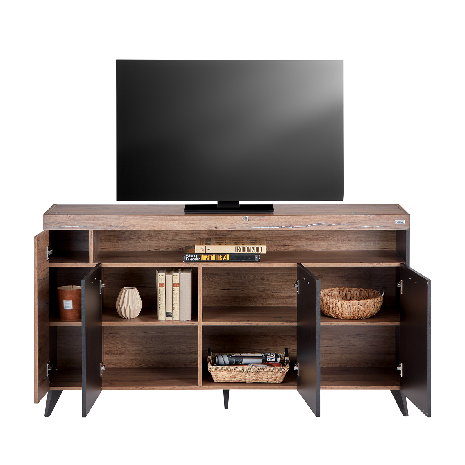 Kommode - Flagstaff Oak - anthrazit - 160 cm breit