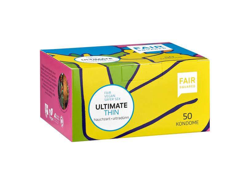 Fair Squared Kondome ultimate thin 50 Stück Hochwertige Präservative mit extra dünner Wandstärke