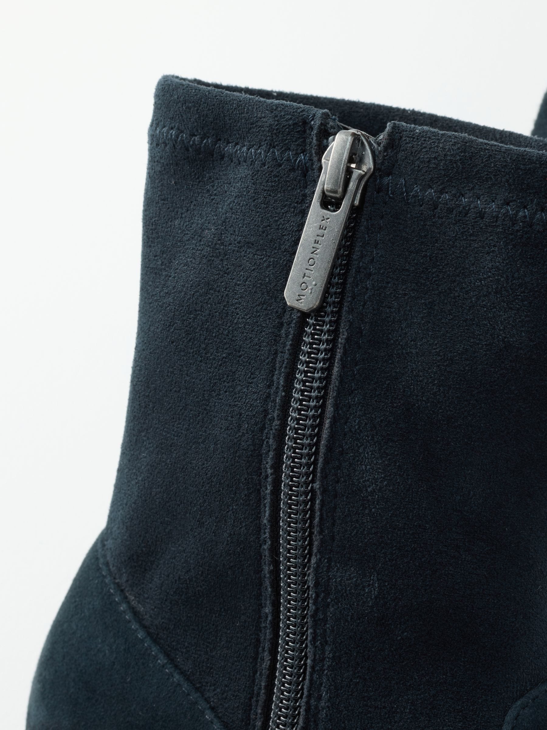 Marineblauw suède - Motionflex Sokkenlaarzen met Blokhak