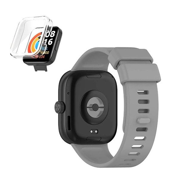 Phonecare Kit Capa Anti-Impacto   Bracelete Smoothsilicone Compativel Com Xiaomi Redmi Watch 4 Cinzento