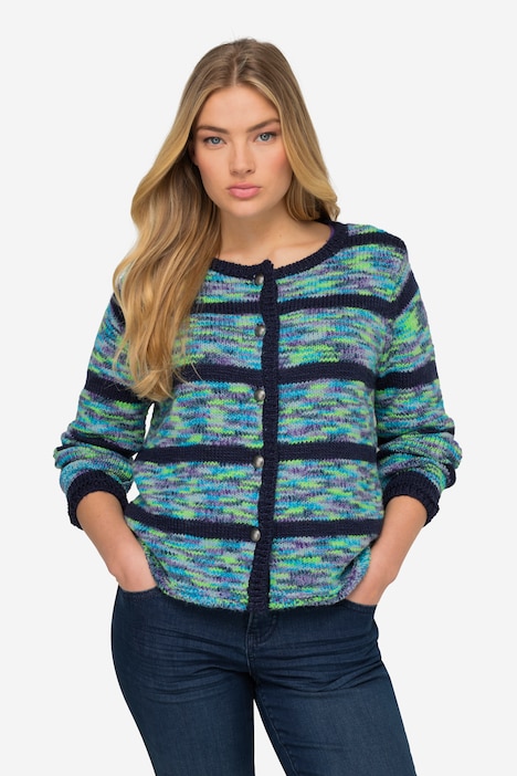 Strickjacke, Langarm, Rundhals