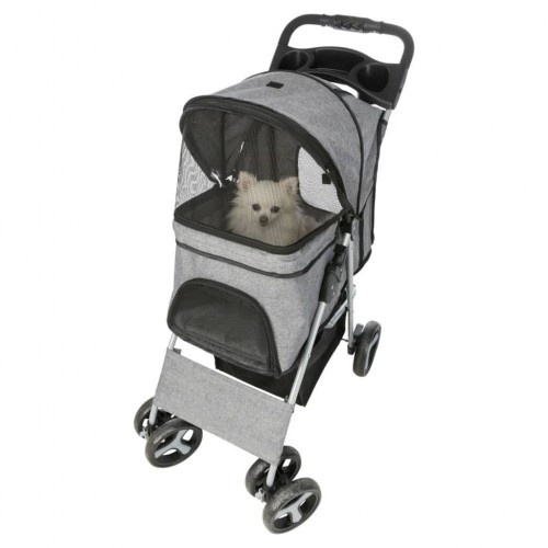 Carrinho de bebê cinza para animais de estimação