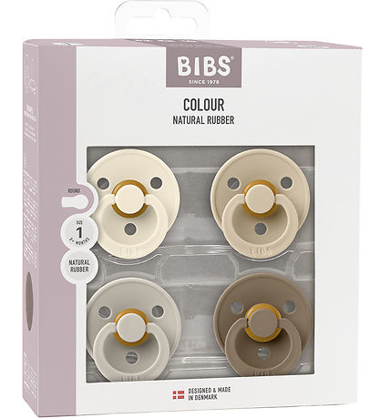 BIBS Colour Schnuller - Gr. 1 - 4er-Pack - Rund - Vanilla Mix