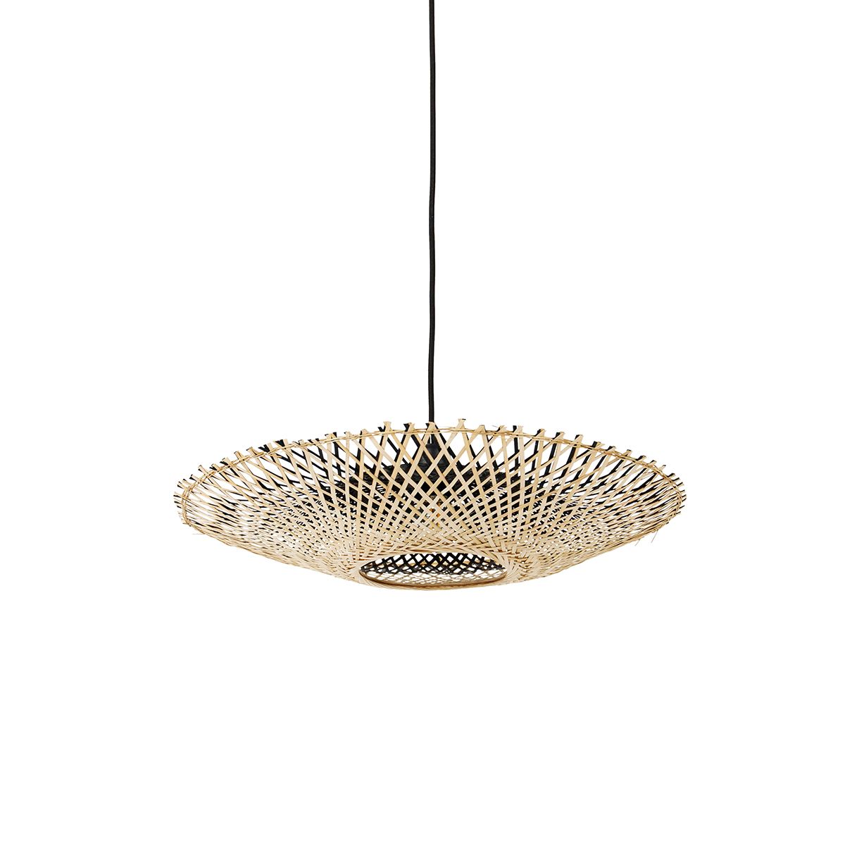 Oosterse hanglamp zwart met bamboe 50cm - Rina
