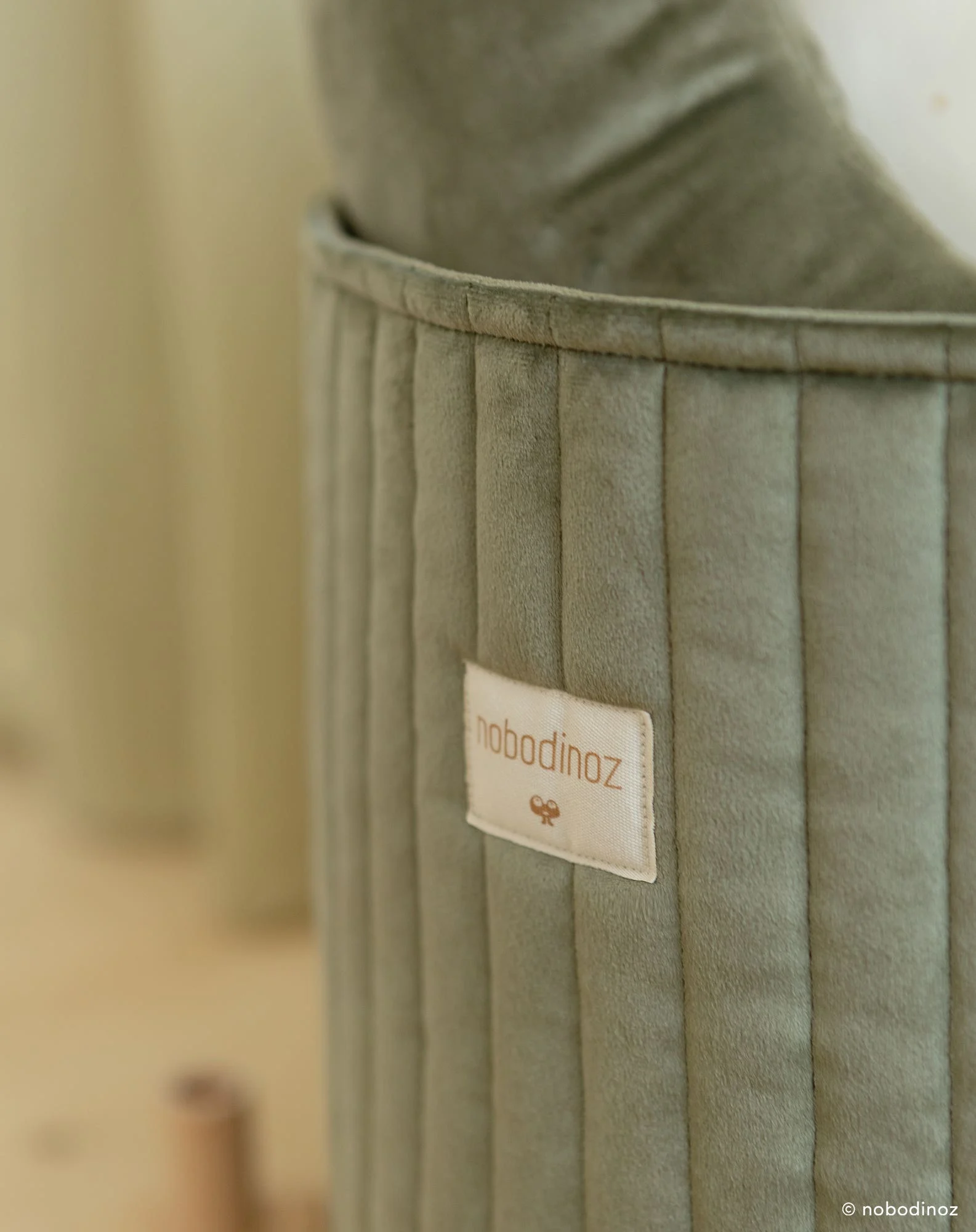 Grand panier de rangement eco-velvet | Vert