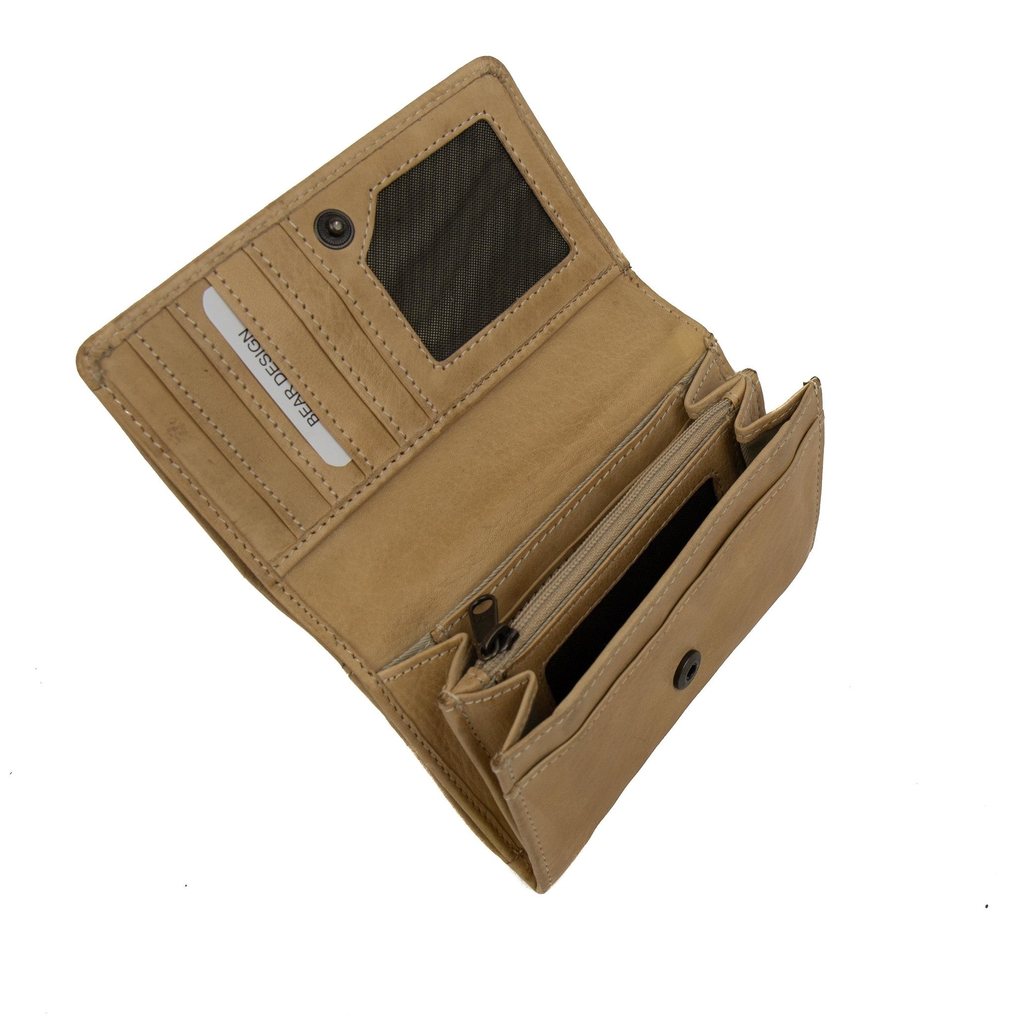 Overslag portemonnee 'Flappie' beige Beige