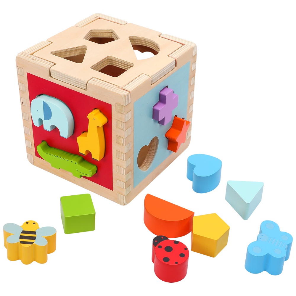 Eichhörnchen-Spielzeug-Sortierwürfel aus Holz