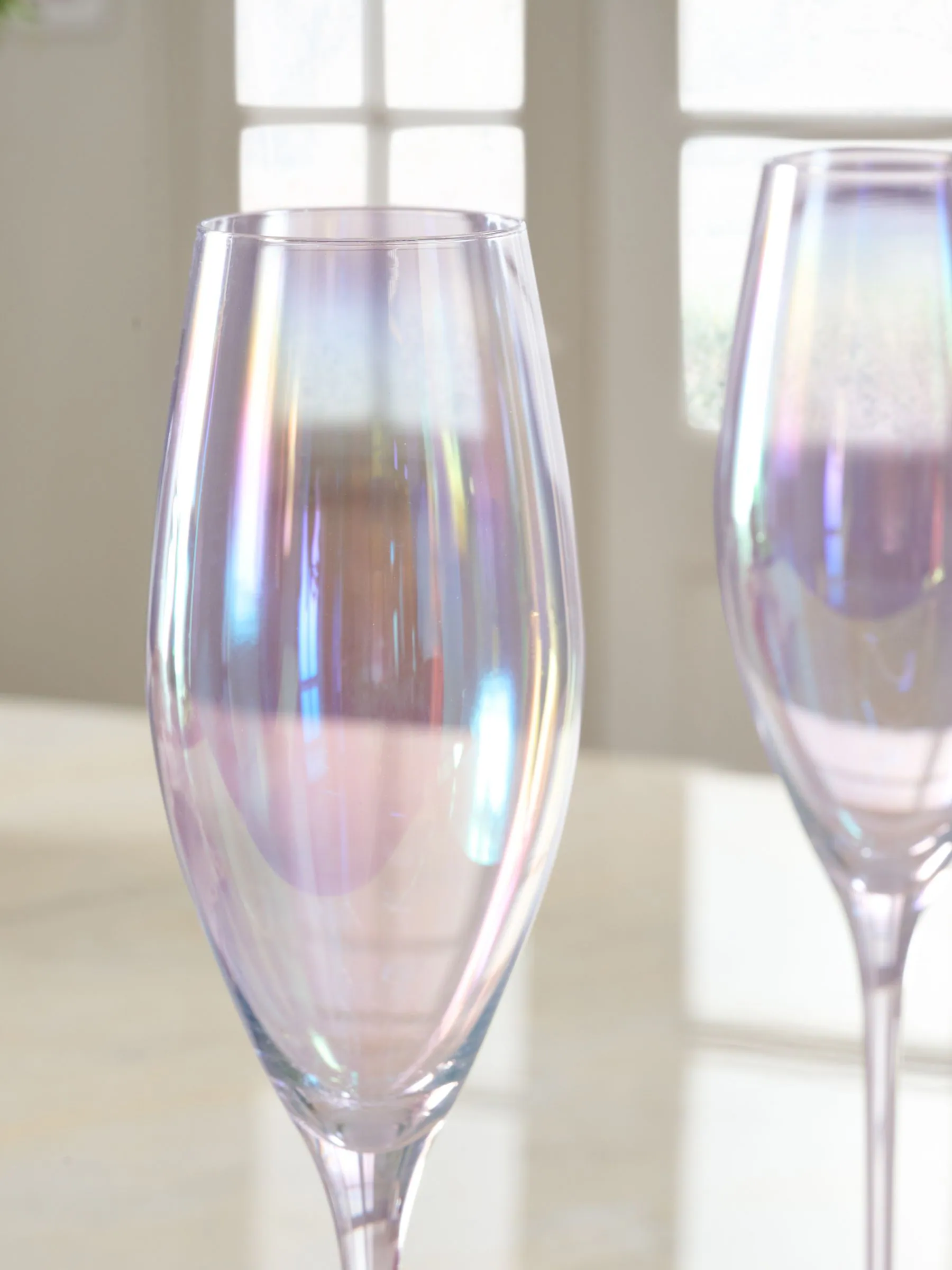 Set of 4 Vienna Crystal Champagne Flutes