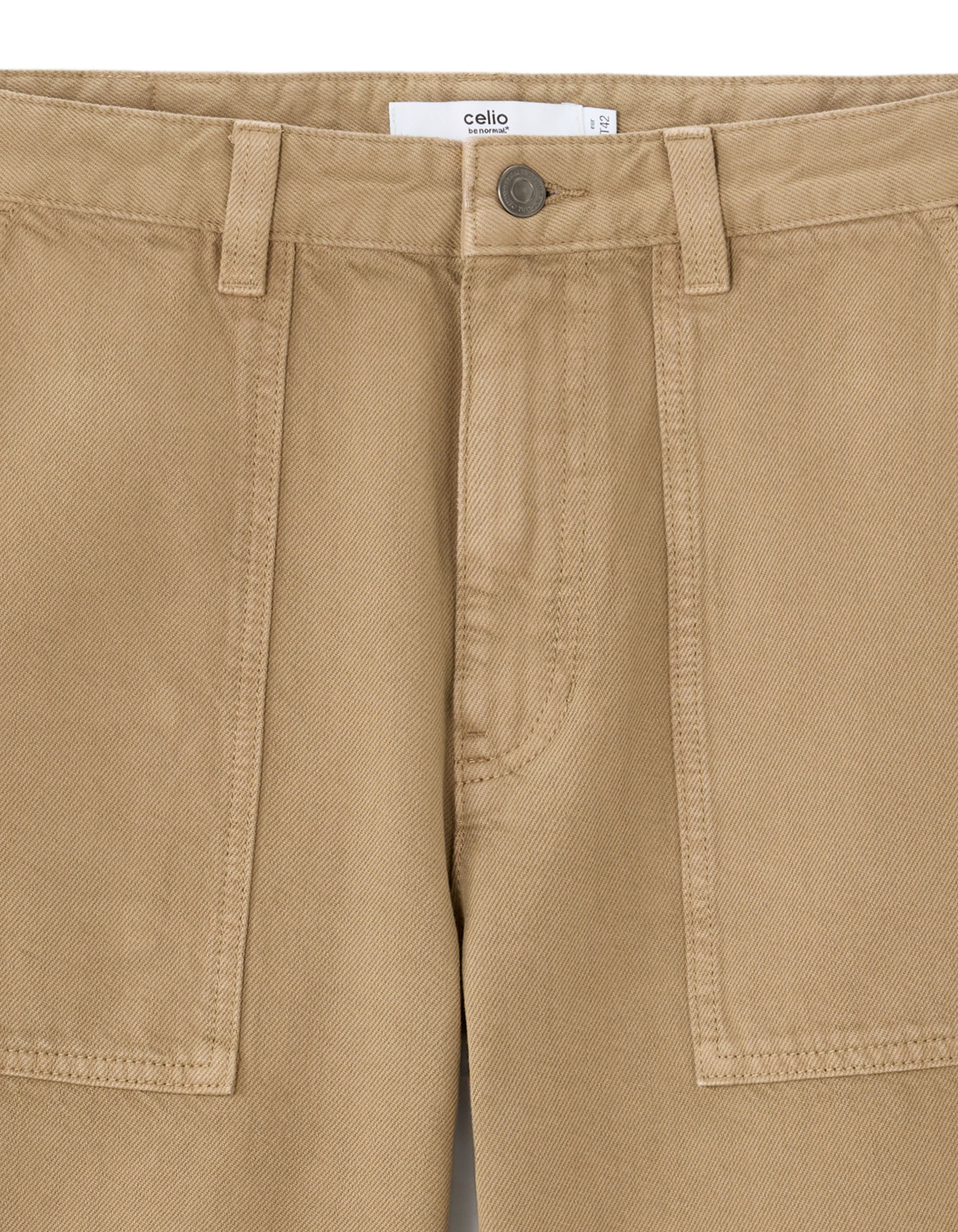 Bermuda loose 100% coton épais - beige