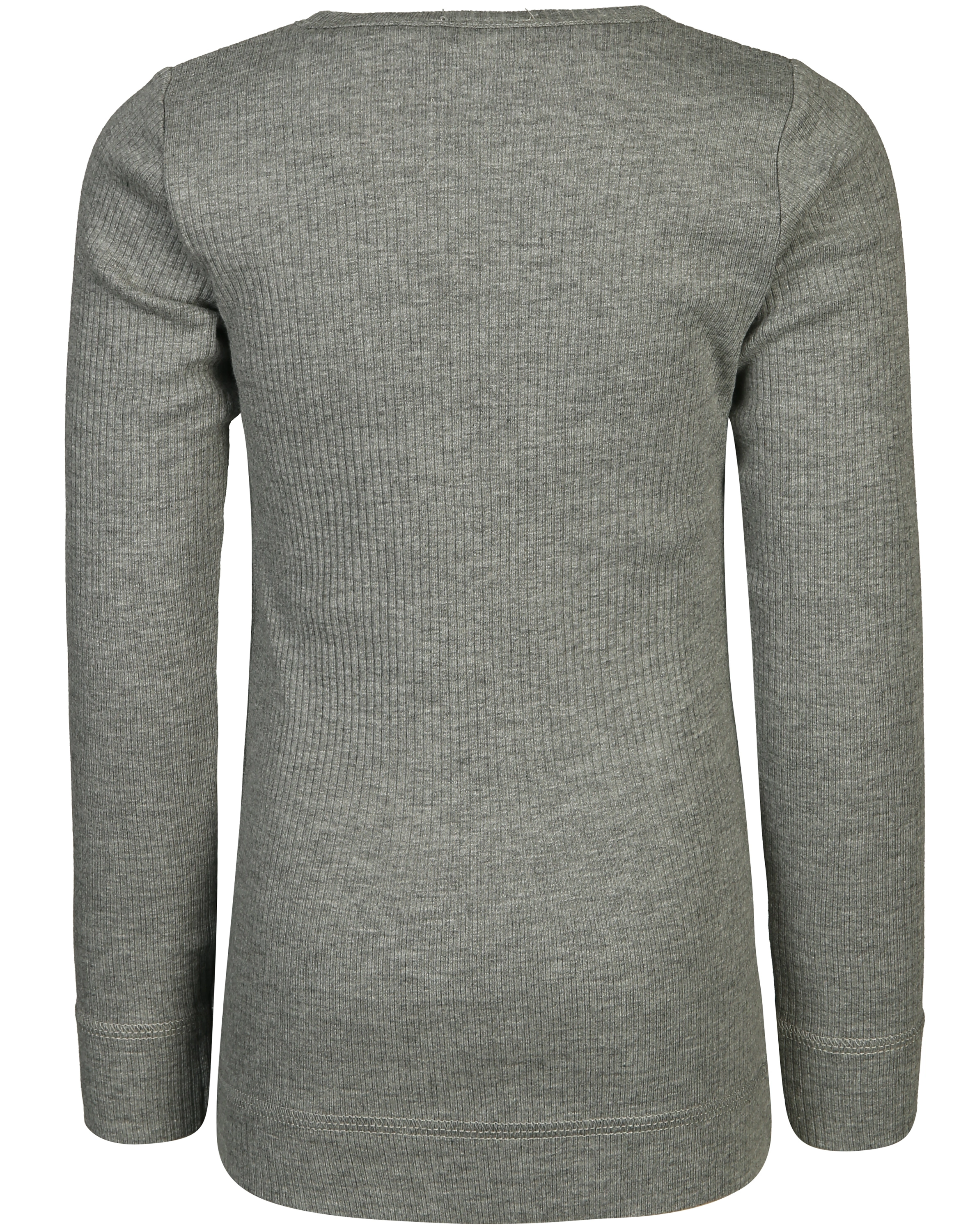 Langarmshirt HENLEY RIB in grey melange