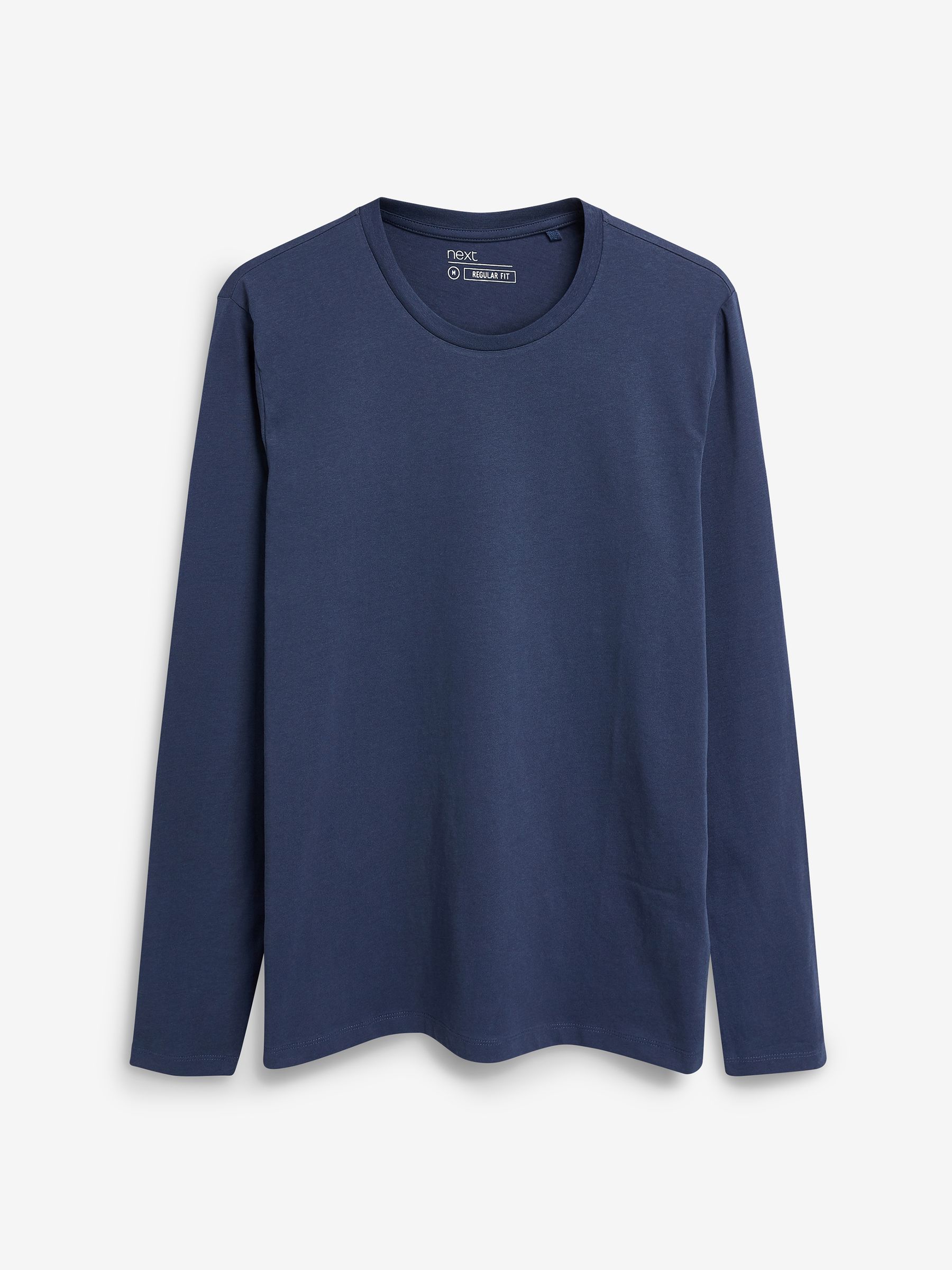 Donkerblauw - Normale Pasvorm - T-shirt met lange mouwen en ronde hals