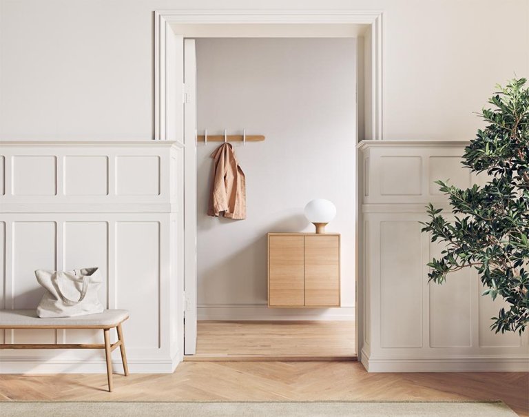 Bolia Nob wandkapstok 50cm zwart geolied eiken