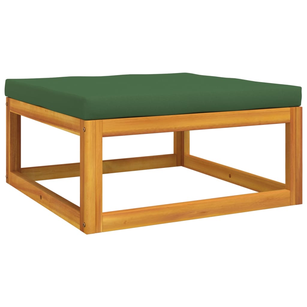 Salon de jardin meuble d'extérieur ensemble de mobilier 6 pièces avec coussins vert bois massif