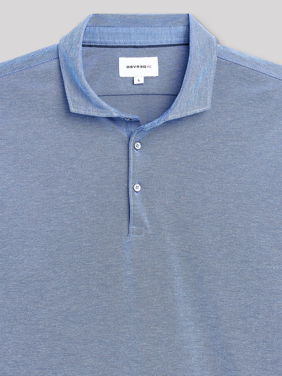 Polo à manches longues faux-uni