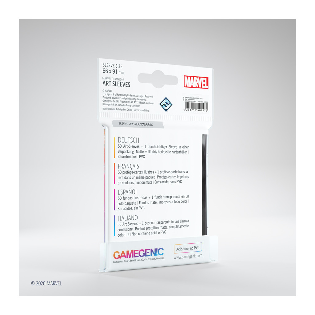 Gamegenic - Marvel Champions Art Sleeves - Captain Marvel