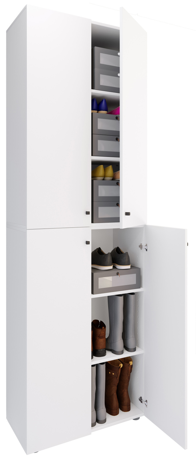 Schuhschrank LONA XXL - weiß - 220 cm