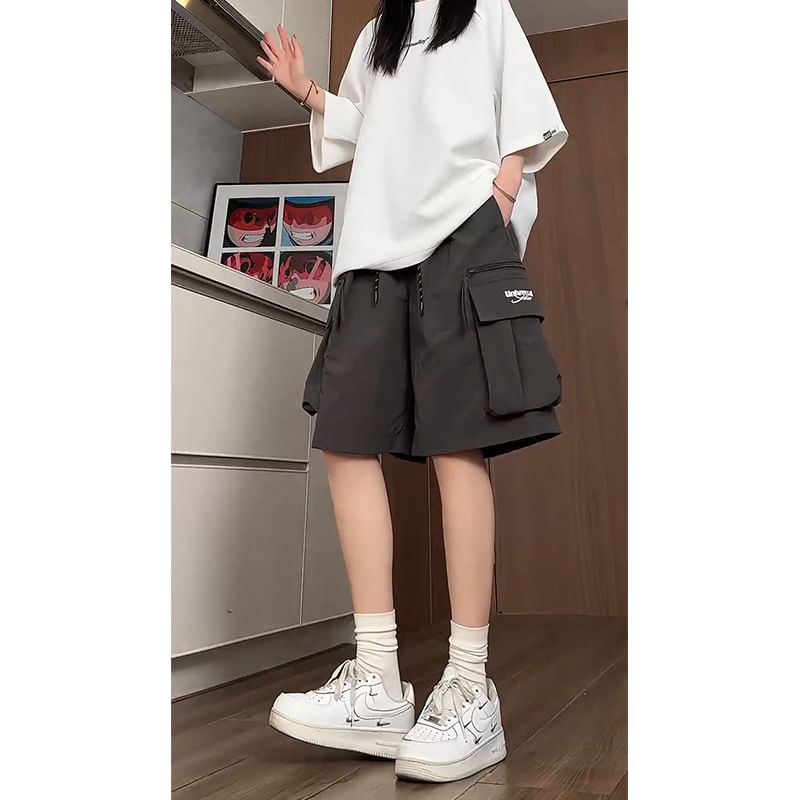 Giuliana - Cargo-sweatshort met trekkoord in de taille