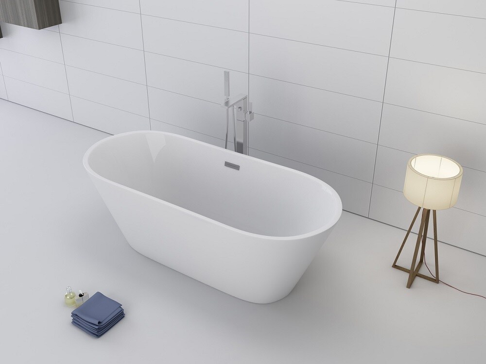 Jet-Line Badewanne freistehend Dehliaweiss 170x80 cm hochwertiges Acryl