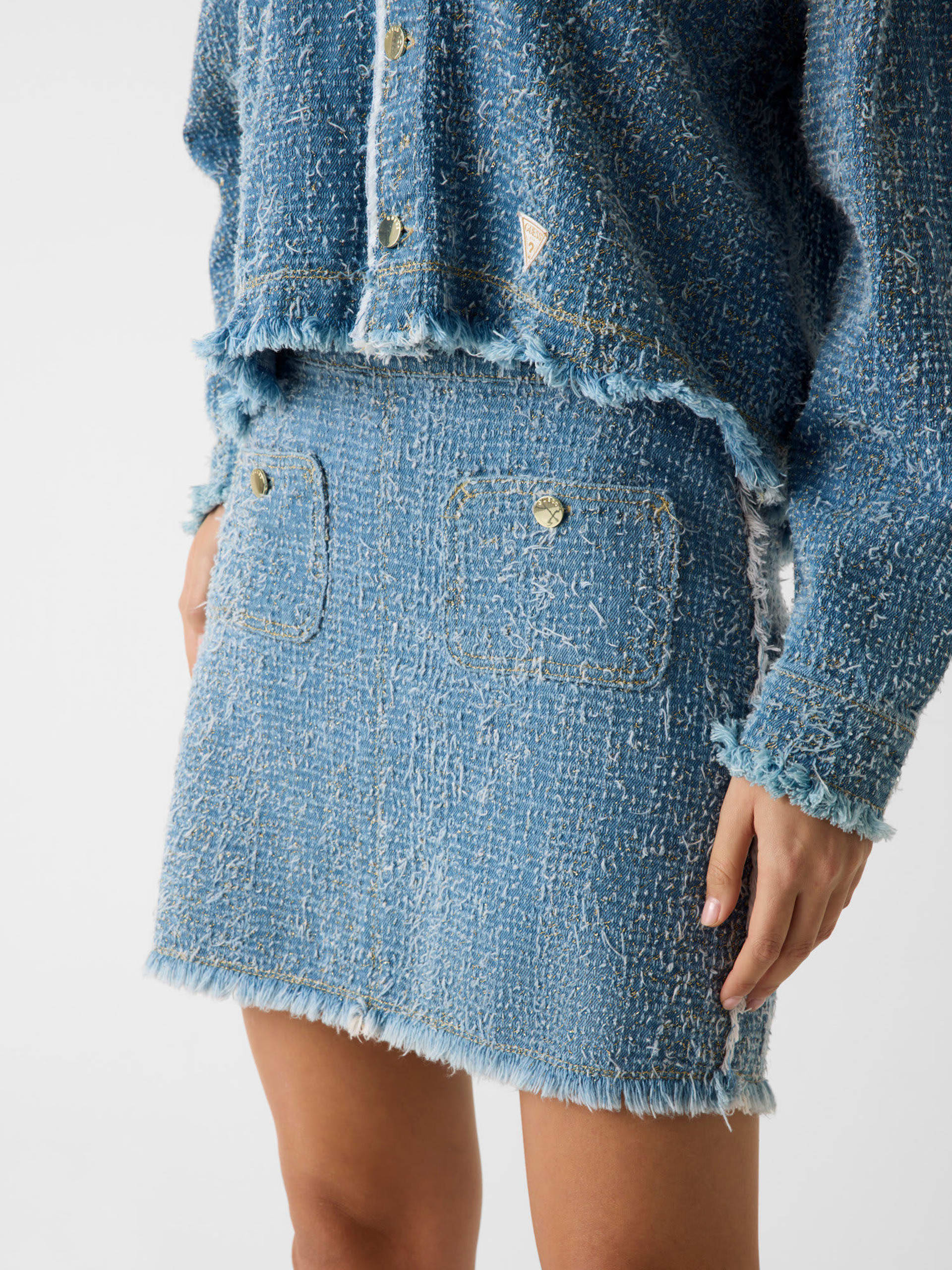 Saia de tweed jeans