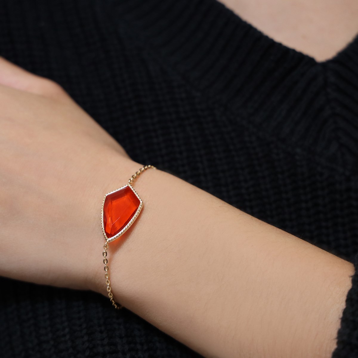 Bracelet Blason Doré Orange