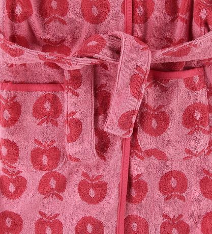 Småfolk Bademantel - Sea Pink m. Äpfel