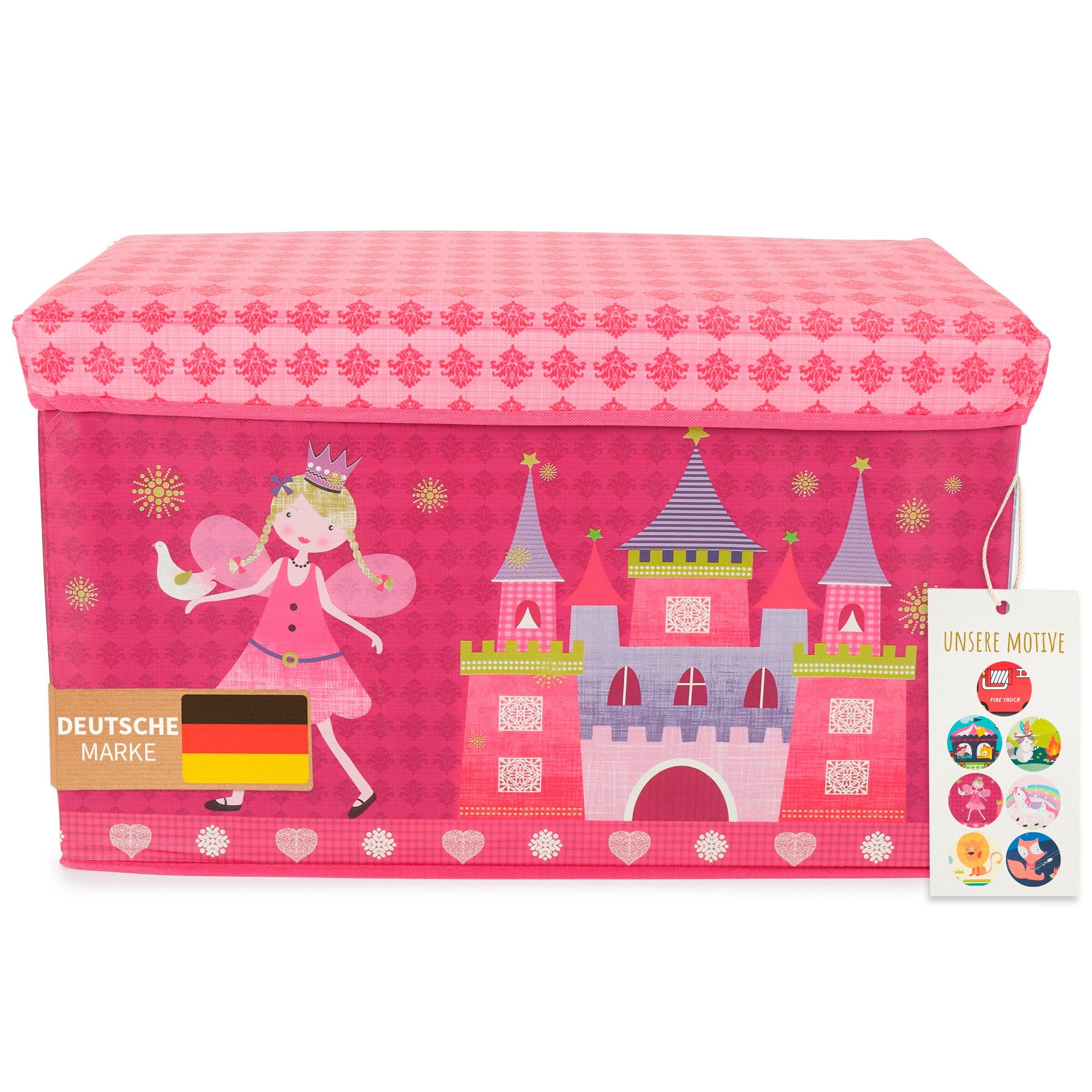 Bieco Aufbewahrungsbox mit Deckel Kinder Prinzessin Rosa