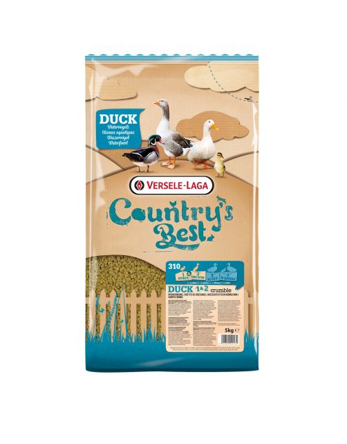 Versele-Laga Country`s Best Duck 1&2 Crumble Watervogels - Pluimveevoer - 5 kg Van 0 Weken
