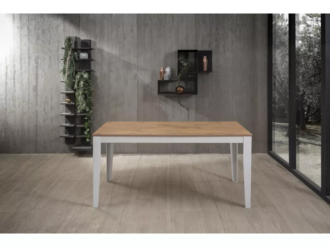 Big Table extensible (156/316 x 90 cm) en Mélamine Blanc
